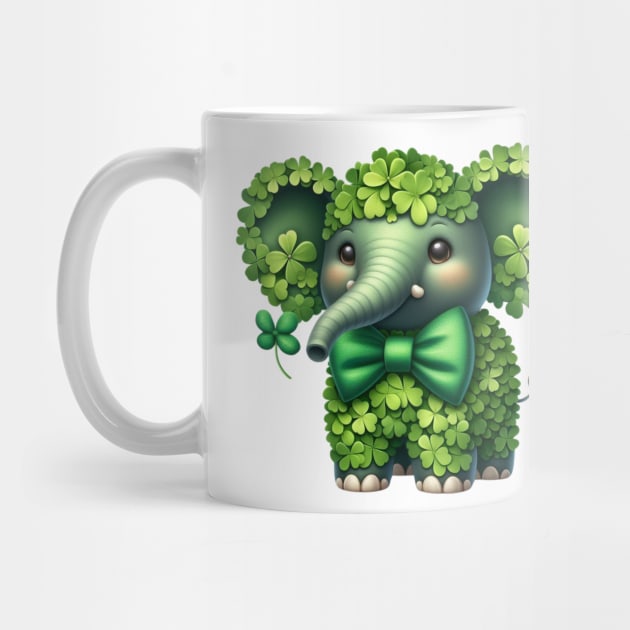 Clover Elephant St Patricks Day by Chromatic Fusion Studio